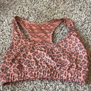 ZYIA Leopard Print Sports Bra - Orange and Black